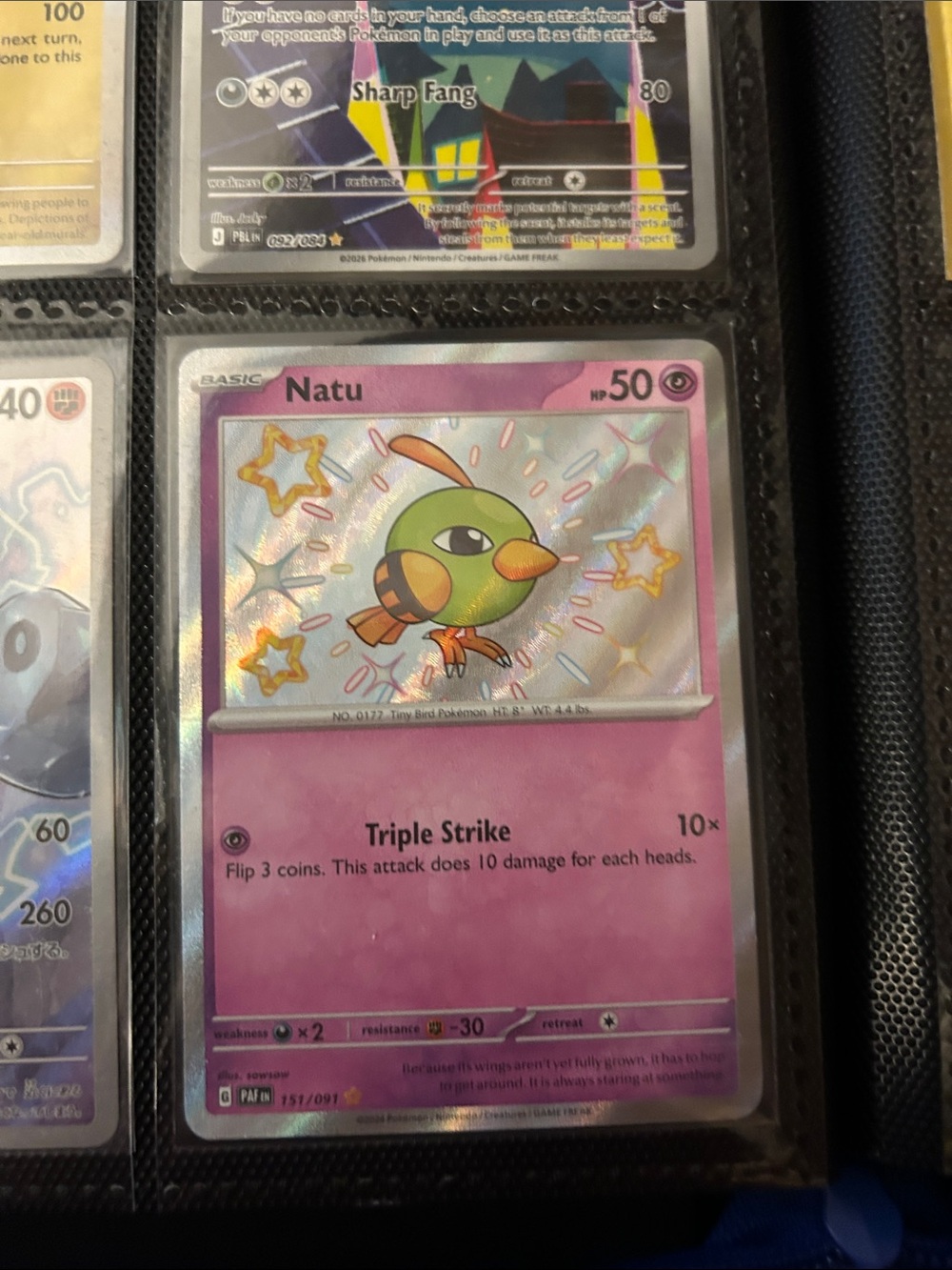 Pokemon Natu Holo Pink Green Yellow Card